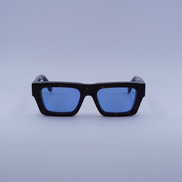 Off-White OERI145 OREGON 6045 Sunglasses Havana Square Frame, Blue Lenses - Picture 3 of 10